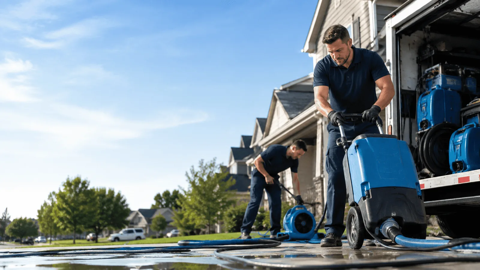 Basement Flooding being performed in Newport News, VA